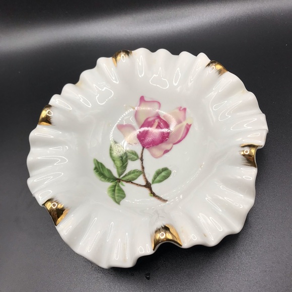 mitterteich Other - Mitterteich Bavaria Germany Fine Porcelain Dish Plate Trinket Holder Ruffled VTG